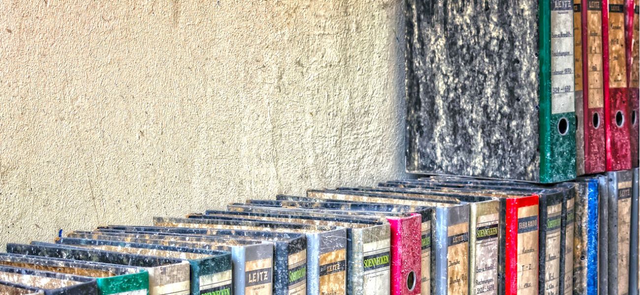 old archive of documents in ordners